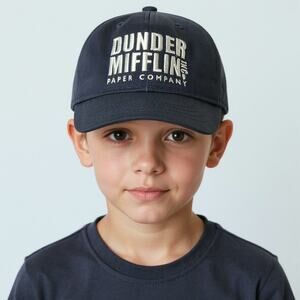 The Office Dunder Mifflin Hat Youth Small Fit Strapback NBC Cap Blue